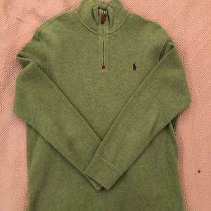 Green Men’s Polo Quarter Zip Sweater